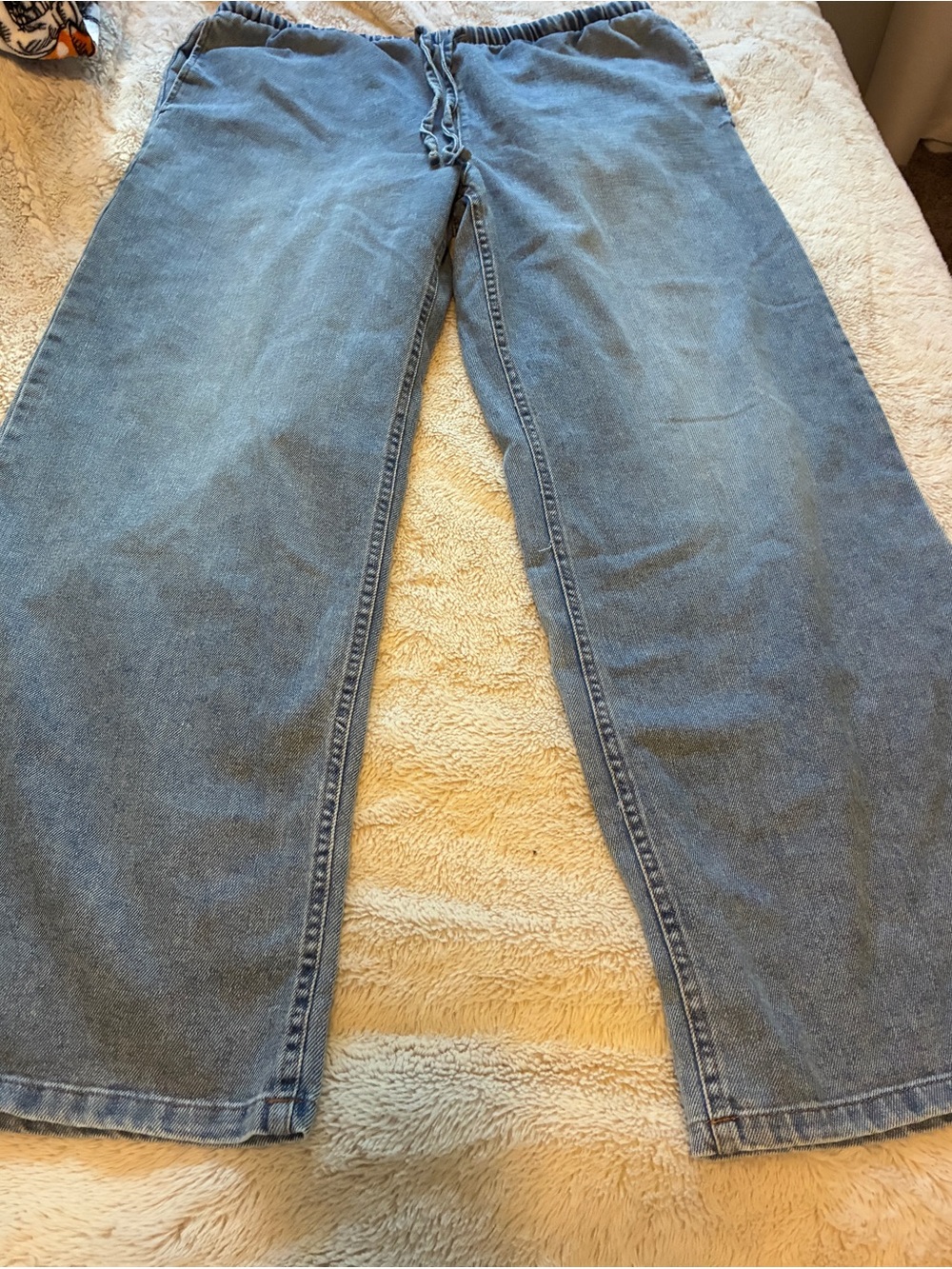Vanilla Star Wide Leg Denim Pants in Light Blue